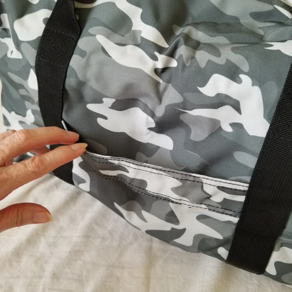 NEW! Lightweight Duffel Tote with Camo Design, Shoe Storage & Shoulder Strap